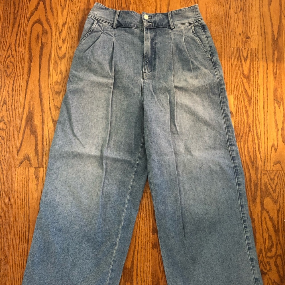 Madewell high waisted, wide leg trouser jeans